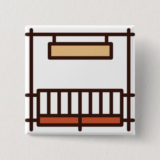 ranch vierkante button 5,1 cm (Voorkant)