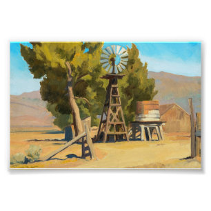 Ranch Windmill, Carson, Nevada door Maynard Dixon Foto Afdruk