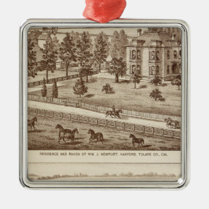 Ranches, Hanford, Cal Metalen Ornament