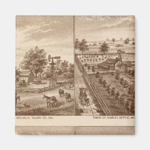 Ranches, stallen, Tulare Co., Cal Magneet