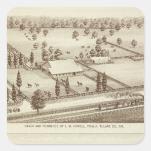 Ranches, Visalia, Cal Vierkante Sticker