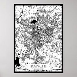 Ranchi Jharkhand City Map Poster