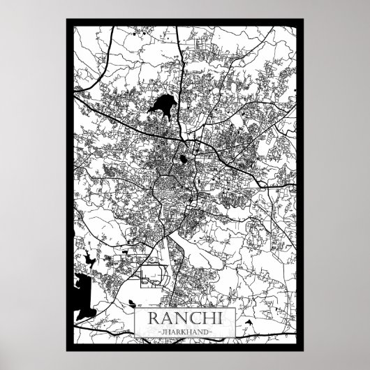 Ranchi Jharkhand City Map Poster (Voorkant)