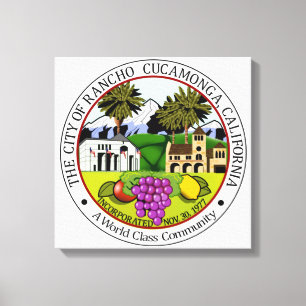 Rancho Cucamonga (Californië) City Seal Canvas Afdruk
