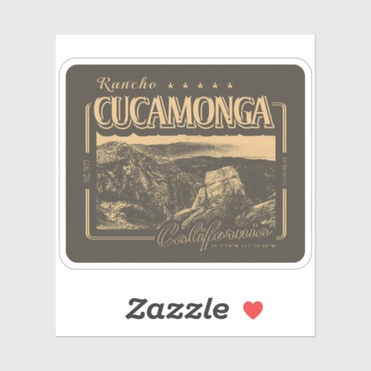 RANCHO CUCAMONGA CALIFORNIË - CUCAMONGA PEAK STICKER (Vel)