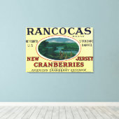 Rancocas Brand Cranberry Label Canvas Afdruk (Insitu (Houten vloer))