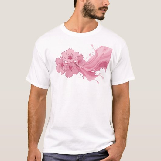 Rand ABSTRACTE BLOEM Statement Design T-shirt (Voorkant)