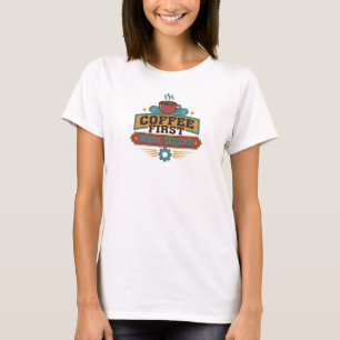 Rand COFFEE EERST WERK TWEEDE Aangepaste Creatie T-shirt