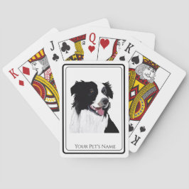 Rand Collie Black en White Pet Dog- Pokerkaarten