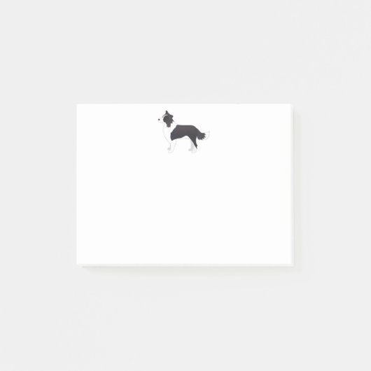 Rand Collie Black Hondenras Side Uitzicht Silhouet Post-it® Notes (Voorkant)