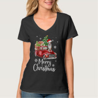 Rand Collie Dog Riding Red Truck - kerstboom