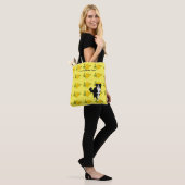 Rand collie en gele rozen tote bag (Op model)