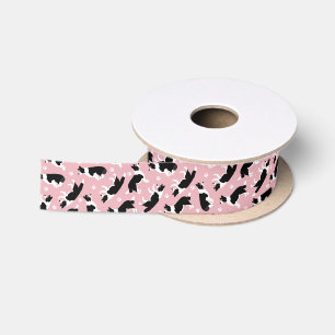 Rand Collie en Paw Print Satin Ribbon Lint