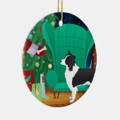 Rand Collie kerstkerstkerstcadeau Keramisch Ornament (Rechts)
