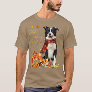 Rand Collie Leaf Herfst Hallo herfst voor Hondenli T-shirt