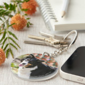 Rand Collie Panting 1 Sleutelhanger (Voorkant Rechts)