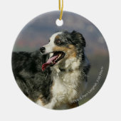 Rand Collie Panting 2 Keramisch Ornament (Voorkant)
