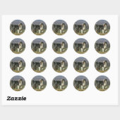Rand Collie Panting 2 Ronde Sticker (Vel)