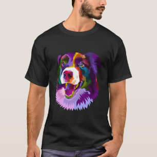 Rand Collie Pop Art Portret kleurrijk voor hond Ow T-shirt