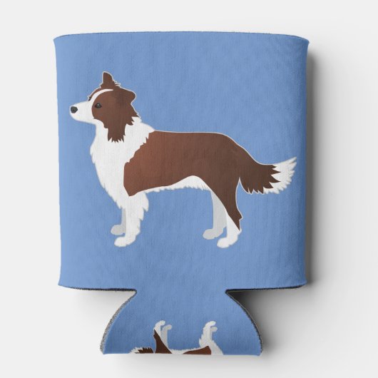 Rand Collie Red Hondenras Side Uitzicht Silhouette Blikjeskoeler (Achterkant)