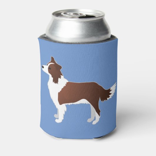 Rand Collie Red Hondenras Side Uitzicht Silhouette Blikjeskoeler (Blikje Achterkant)