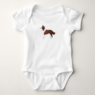 Rand Collie Red Hondenras Side Uitzicht Silhouette Romper