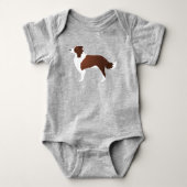 Rand Collie Red Hondenras Side Uitzicht Silhouette Romper (Voorkant)