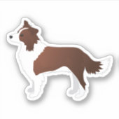 Rand Collie Red Hondenras Side Uitzicht Silhouette Sticker (Voorkant)