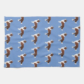 Rand Collie Red Hondenras Side Uitzicht Silhouette Theedoek (Horizontaal)