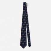 Rand Collie Silhouettes Pattern Blue en Grey Stropdas (Voorkant)