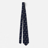 Rand Collie Silhouettes Pattern Blue en Grey Stropdas (Achterkant)