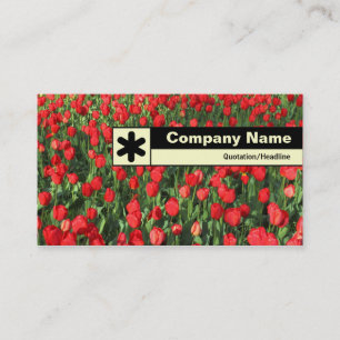 Rand gelabeld - Bed of Red Tulips 02 Visitekaartje