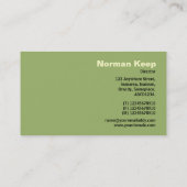 Rand gelabeld Monogram - groene reliëftekst Visitekaartje (Achterkant)