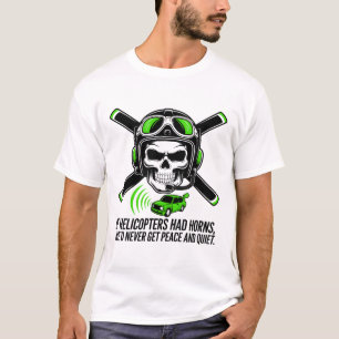 Rand Helm Pilot Schedel T-Shirt Design – Neon