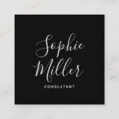 rand kalligrafie sociale media bewerkbare kleur vierkante visitekaartje (Achterkant)