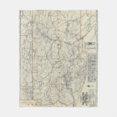 Rand McNally Officiële Auto Trails 1925 Fleece Deken (Voorkant)