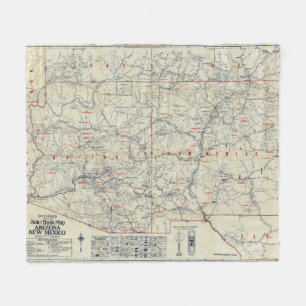 Rand McNally Officiële Auto Trails 1925 Fleece Deken