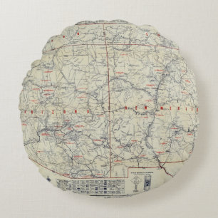Rand McNally Officiële Auto Trails 1925 Rond Kussen