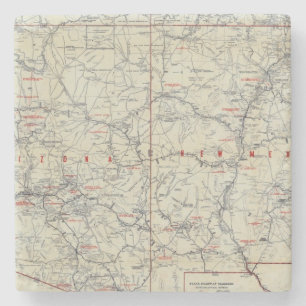 Rand McNally Officiële Auto Trails 1925 Stenen Onderzetter