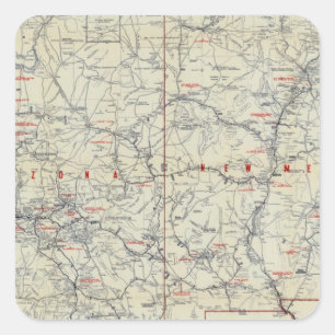 Rand McNally Officiële Auto Trails 1925 Vierkante Sticker