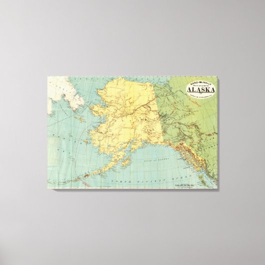 Rand McNally's kaart van Alaska Canvas Afdruk (Voorkant)