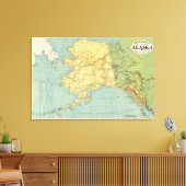 Rand McNally's kaart van Alaska Canvas Afdruk (Insitu (Woonkamer))