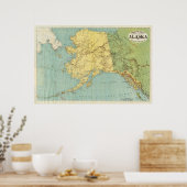 Rand McNally's kaart van Alaska Poster (Keuken)