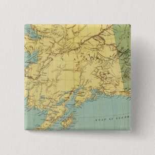 Rand McNally's kaart van Alaska Vierkante Button 5,1 Cm