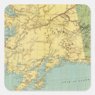 Rand McNally's kaart van Alaska Vierkante Sticker