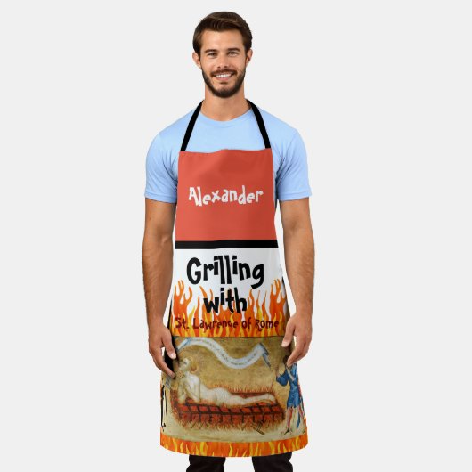 Rand met St. Lawrence All-Over Print Apron Schort (Gedragen)