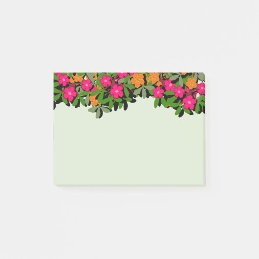 Rand Roze en Oranje wilde bloemen Post-it® Notes (Voorkant)