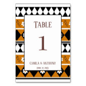 Rand Streep Bloem Diamant Boho Bloemen Patroon Kaart (Voorkant)