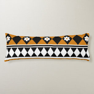 Rand Streep Bloem Diamant Boho Bloemen Patroon Lichaamskussen