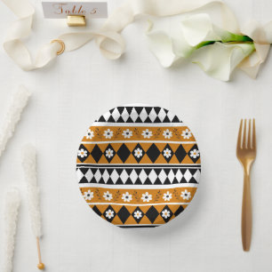 Rand Streep Bloem Diamant Boho Bloemen Patroon Papieren Kommen